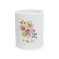 Personalised Mug - Peony Floral Name Design