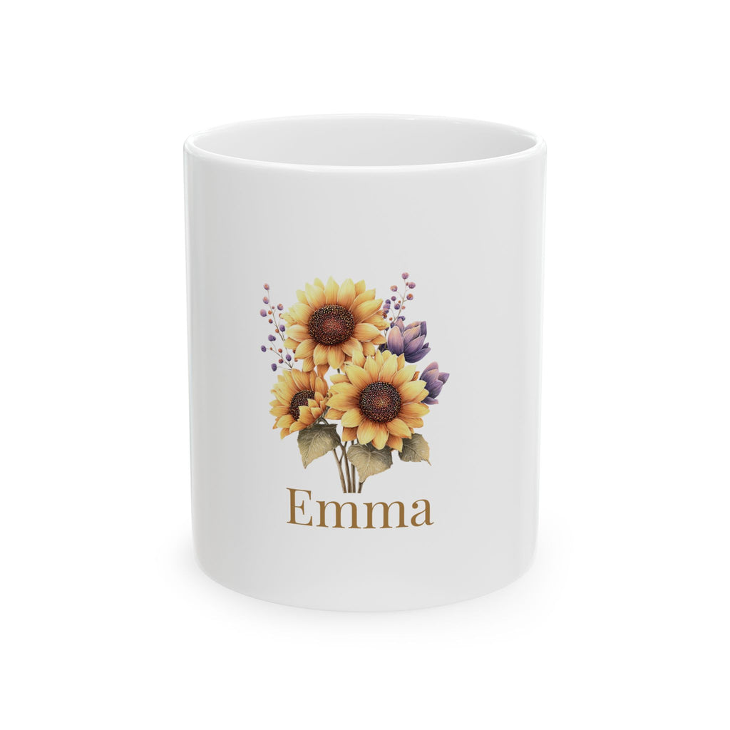 Personalised Mug – Sunflower Name Design