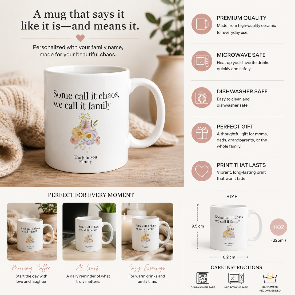 Personalised Mug – Some Call It Chaos Family Gift