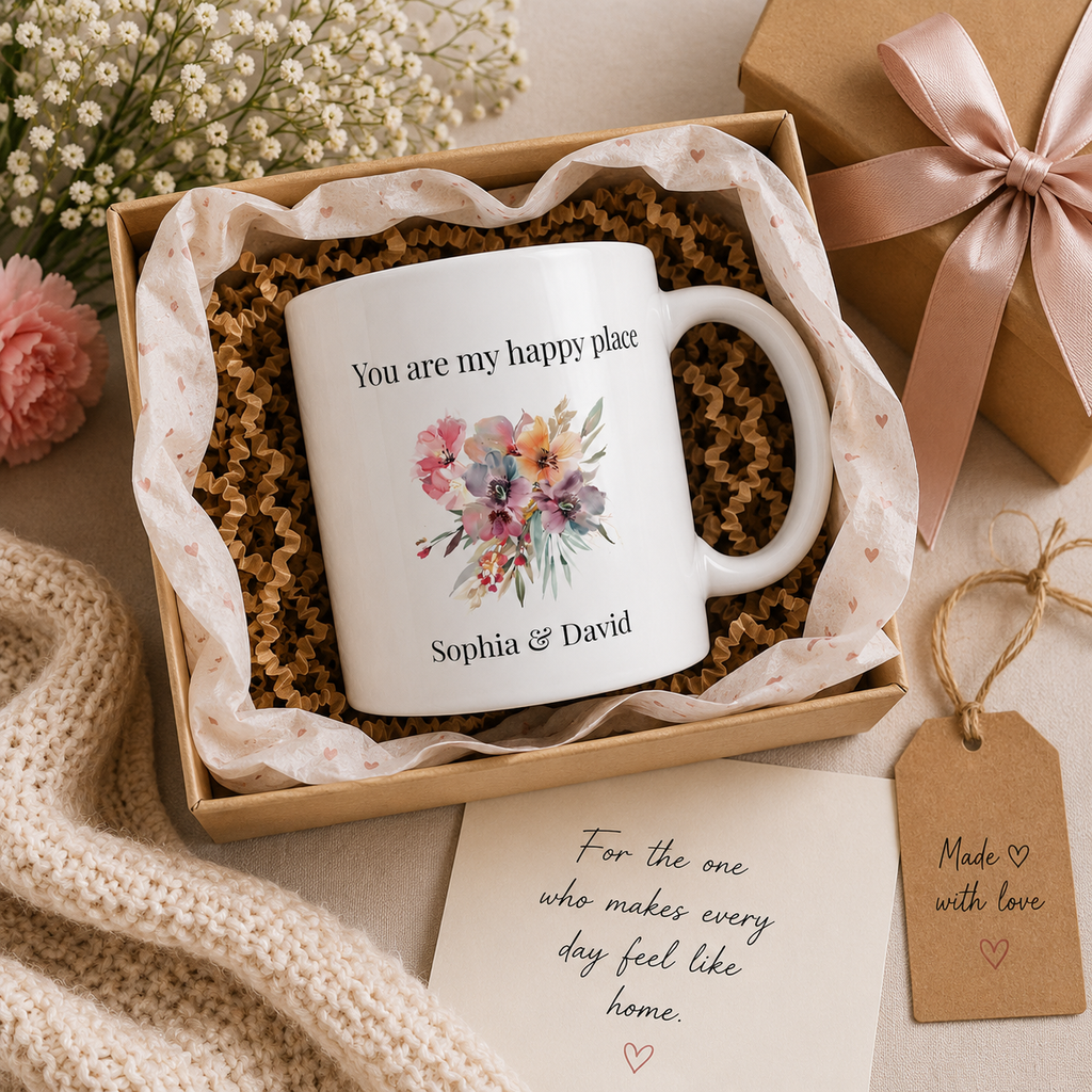 Personalised Mug - You Are My Happy Place Couples Gift