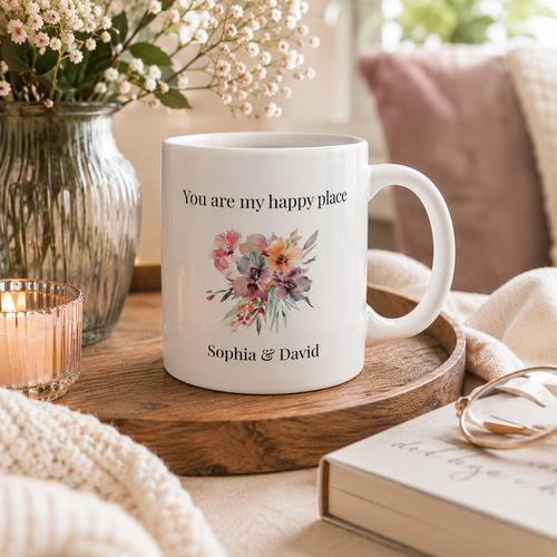 Personalised Mug - You Are My Happy Place Couples Gift