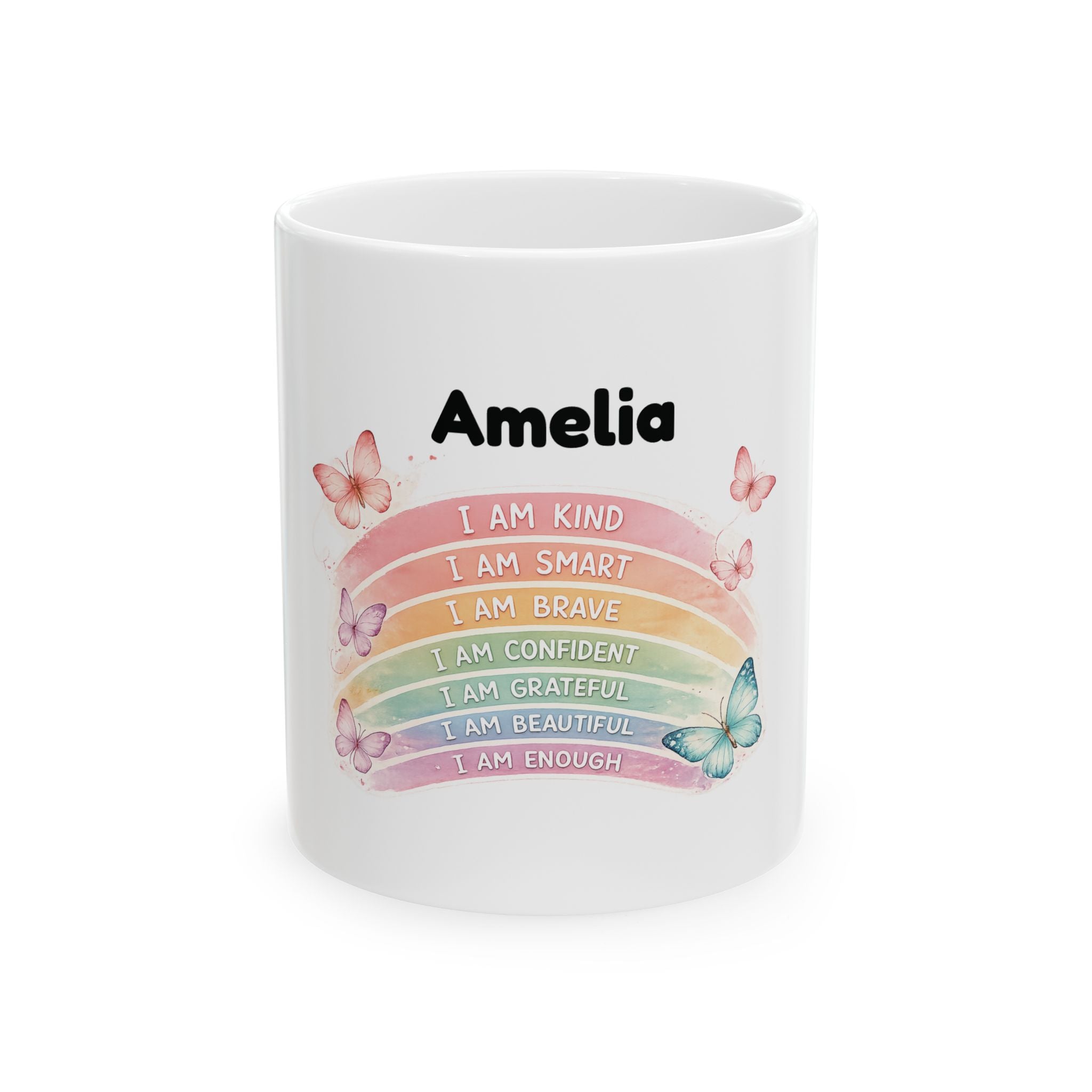 Personalised Mug – Rainbow Affirmations Gift for Girls