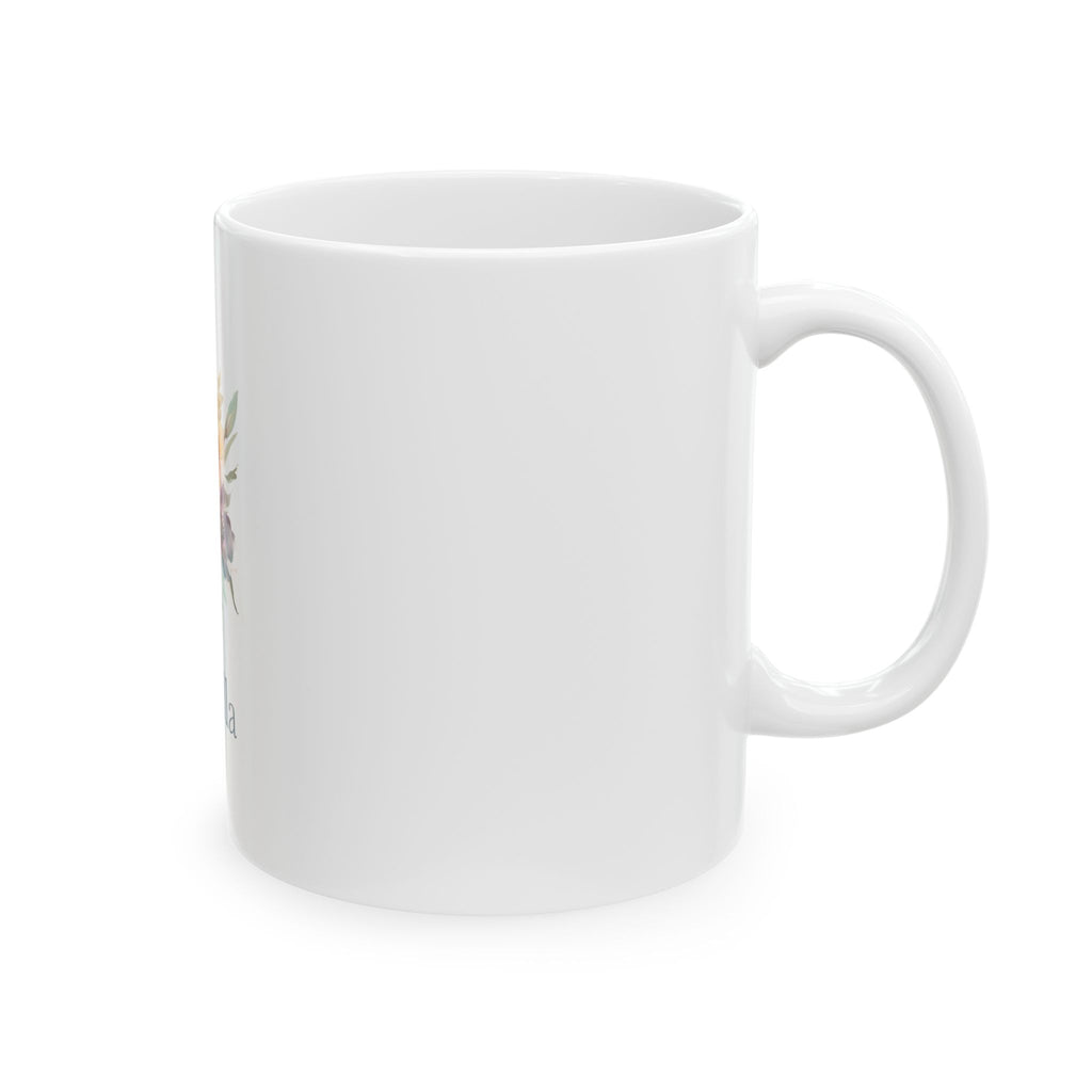 Personalised Mug - Watercolour Floral Name Design